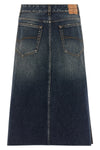 hybrid pleated midi skirt in solid linen
