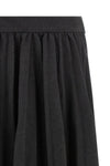 hybrid pleated midi skirt in solid linen