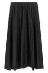 hybrid pleated midi skirt in solid linen