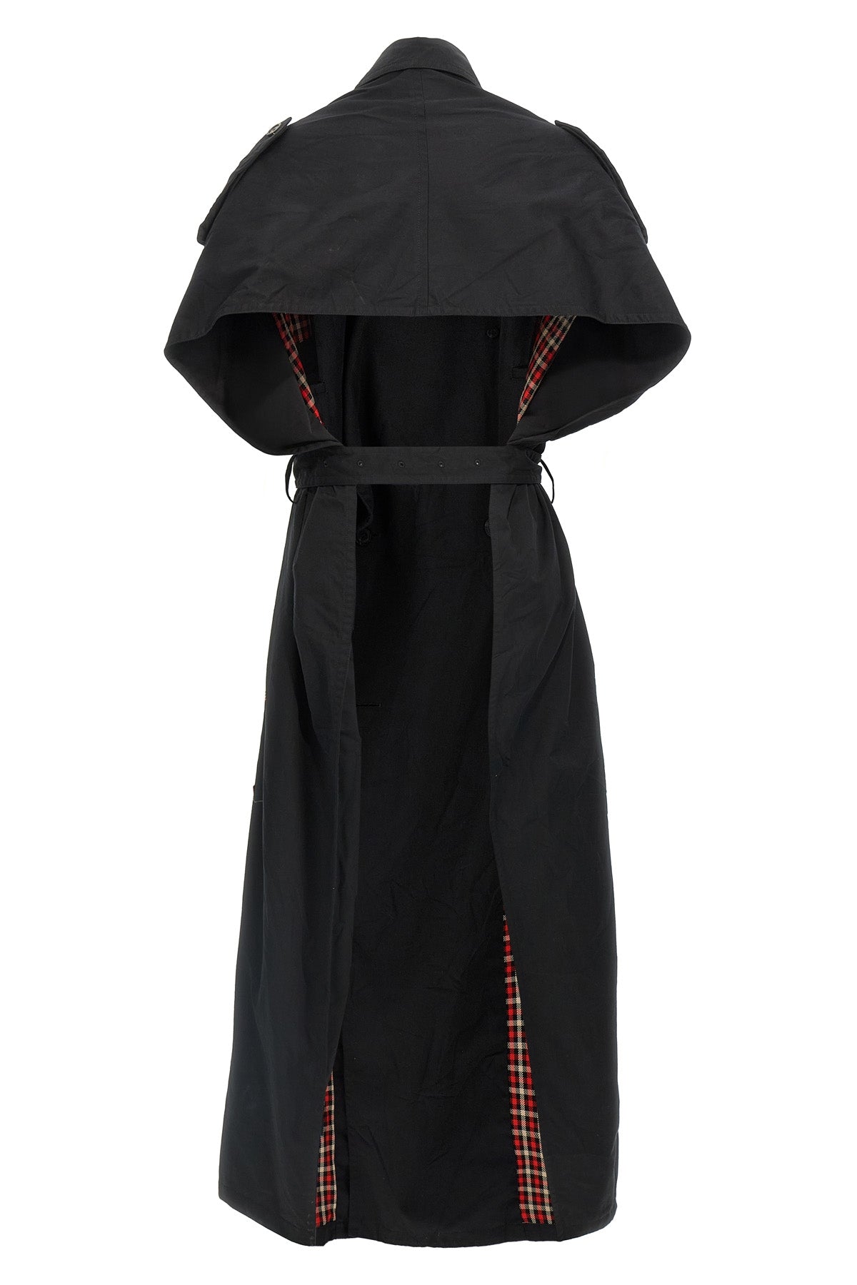 long cotton gabardine trench coat