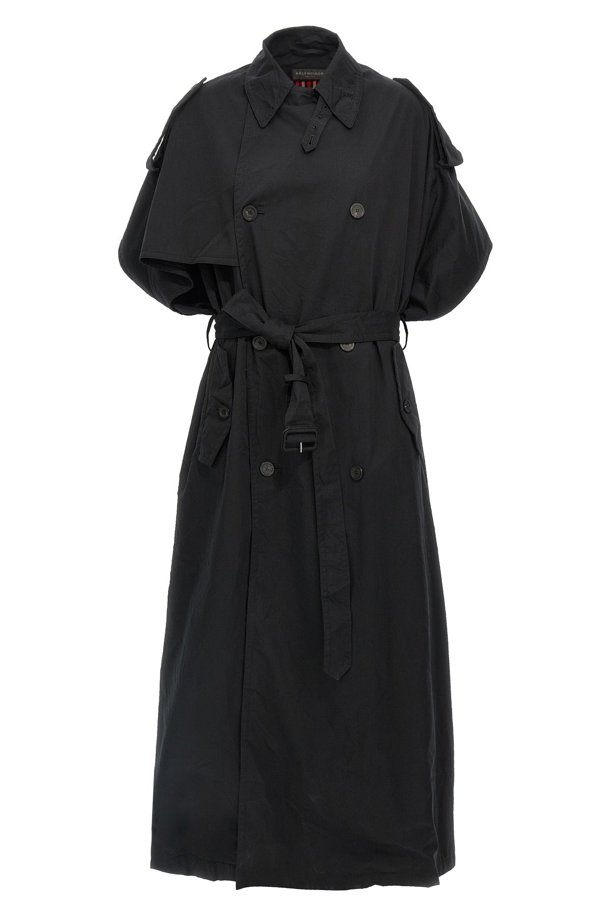 long cotton gabardine trench coat