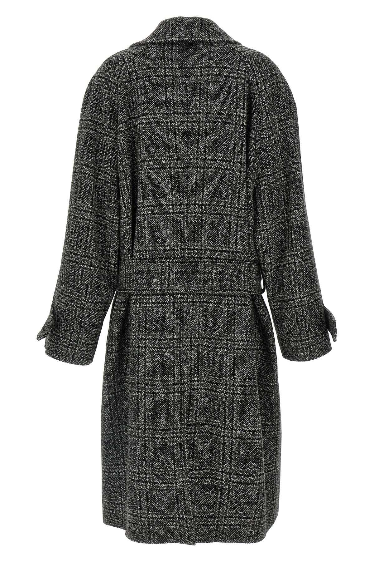 one layer vintage wool check coat