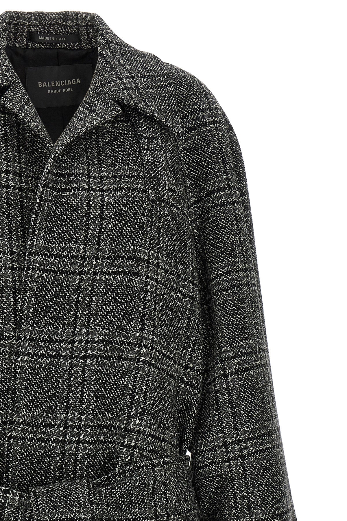 one layer vintage wool check coat