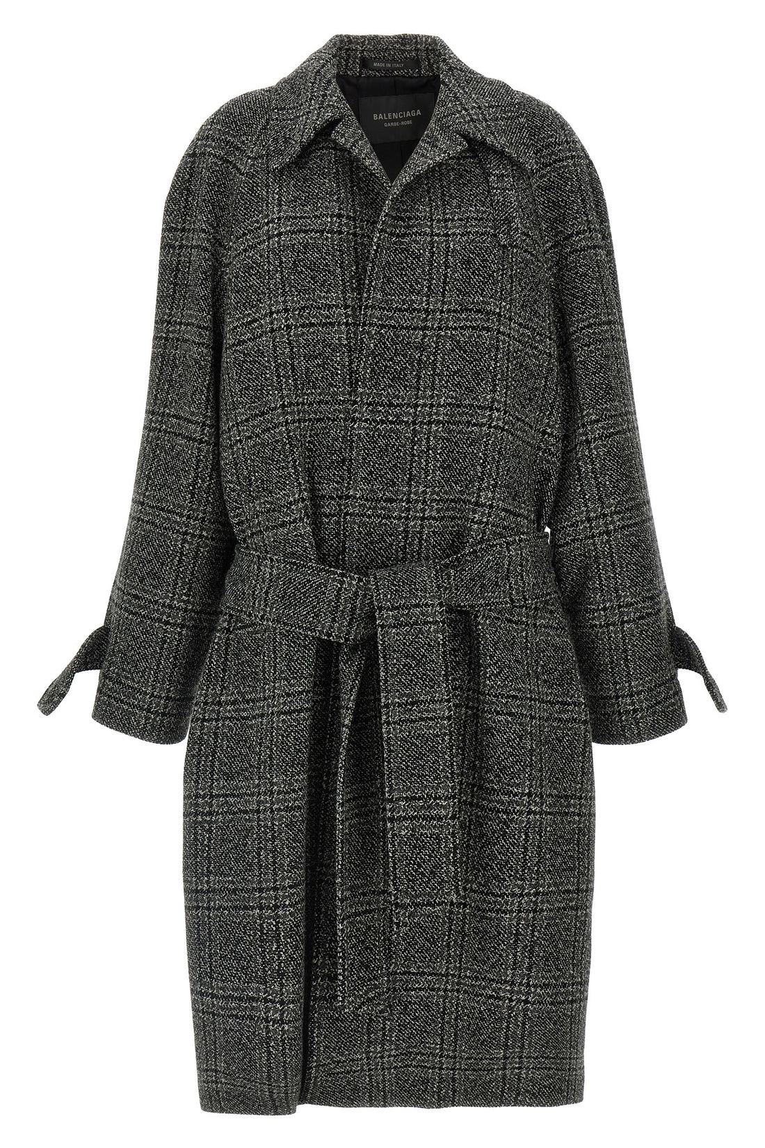 BALENCIAGA 1 one layer vintage wool check coat