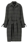 one layer vintage wool check coat