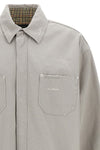 workwear overshirt in heavy used-effect cotton canvas