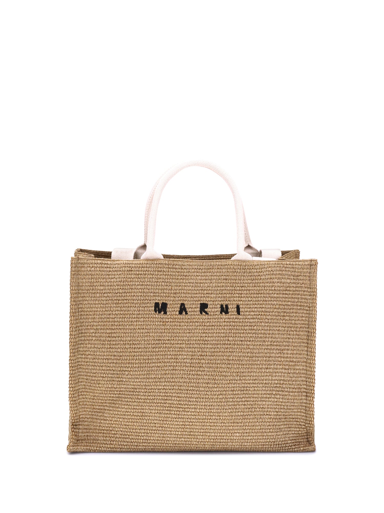 MARNI OS raffia-effect tote bag