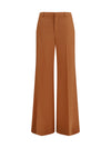 high-waisted flared cotton pants