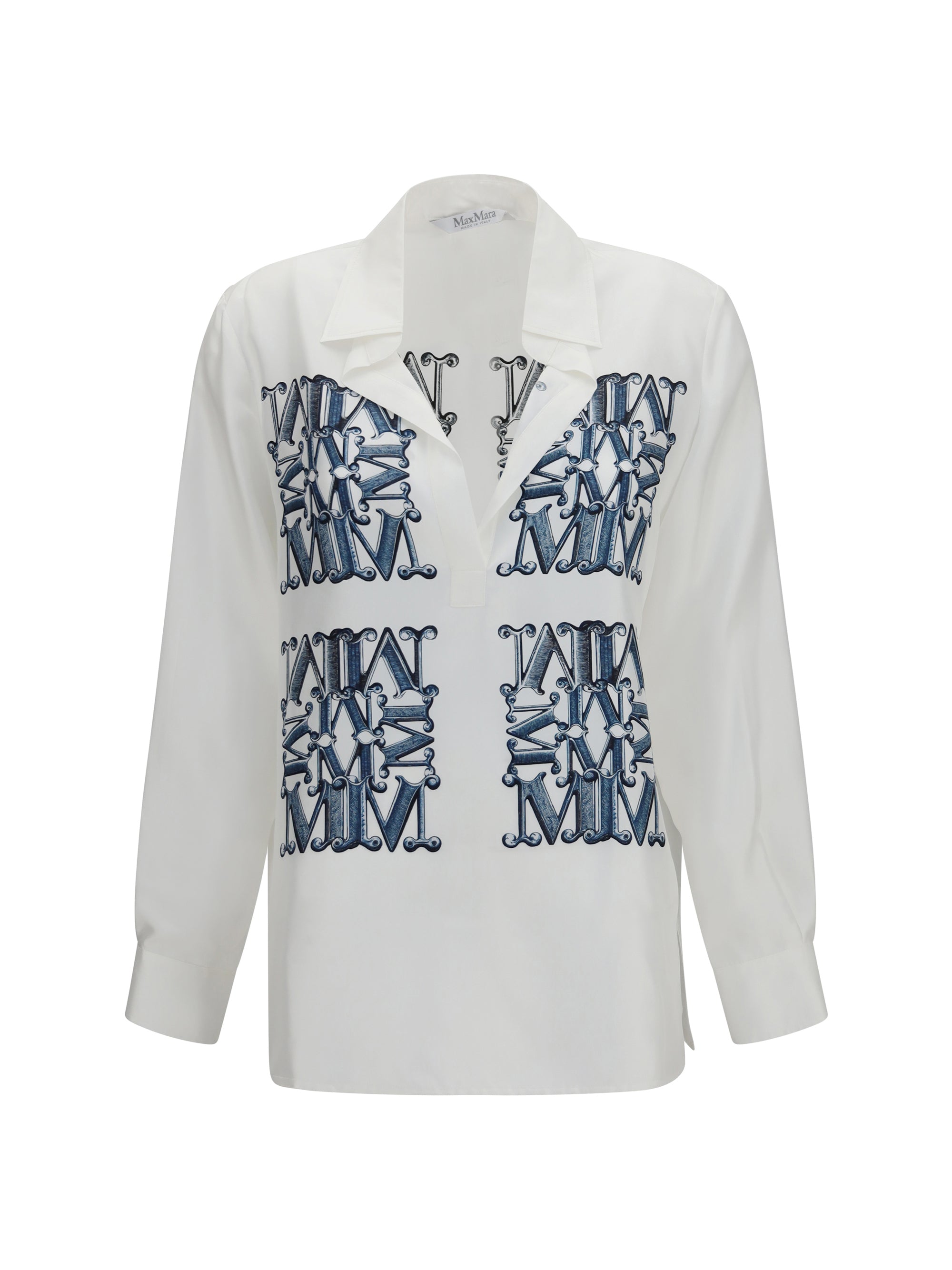 printed silk twill shirt