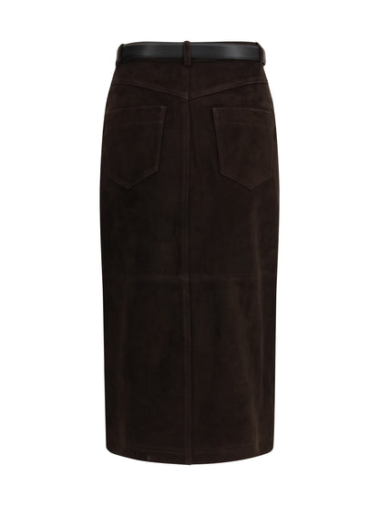 SELF-PORTRAIT 8 suede midi skirt