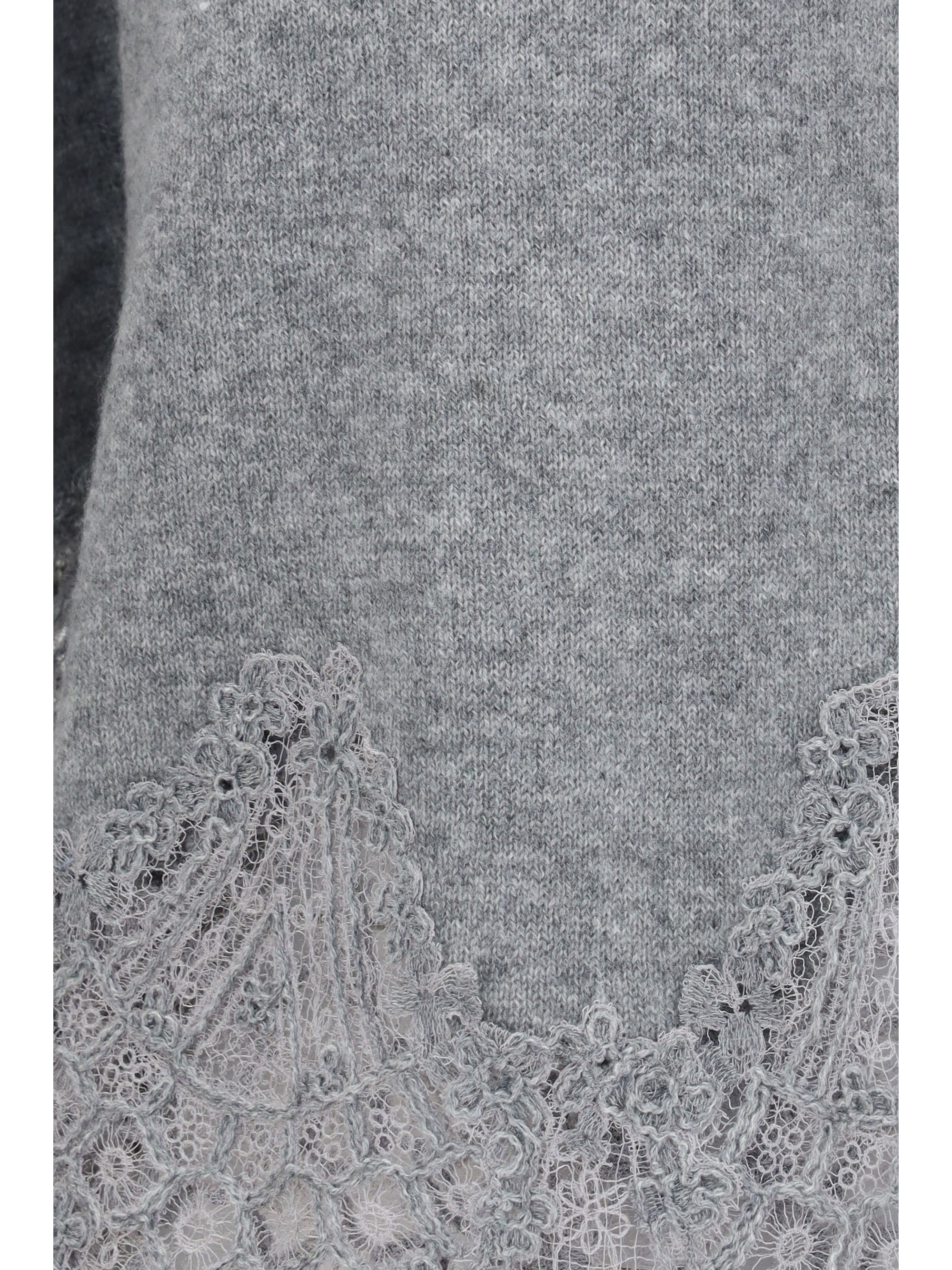 boat neck lace sweater