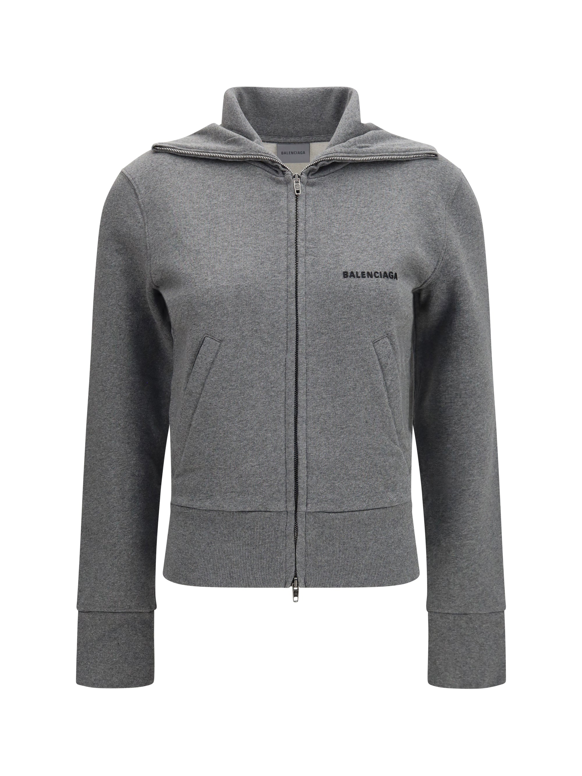 fitted zip-up hoodie