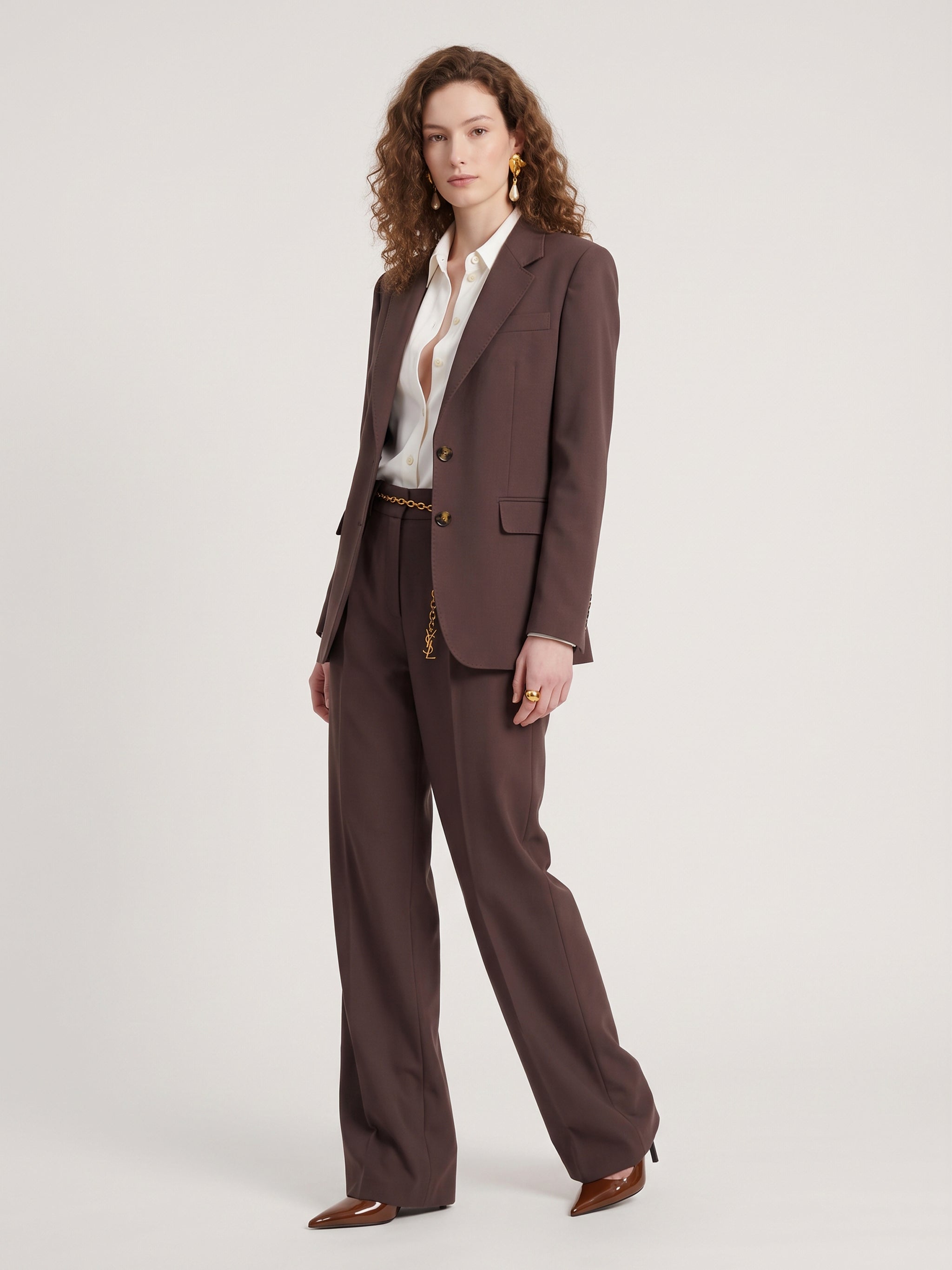 single-breasted jacket in stretch canvas