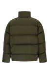 quilted and goose feather padded water-repellent canvas down jacket