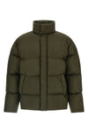 quilted and goose feather padded water-repellent canvas down jacket