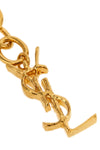 the saint laurent string chain bracelet is distinguished by a woven mesh constru