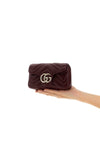 gg marmont mini shoulder bag in gucci rosso ancora matelassé nappa leather