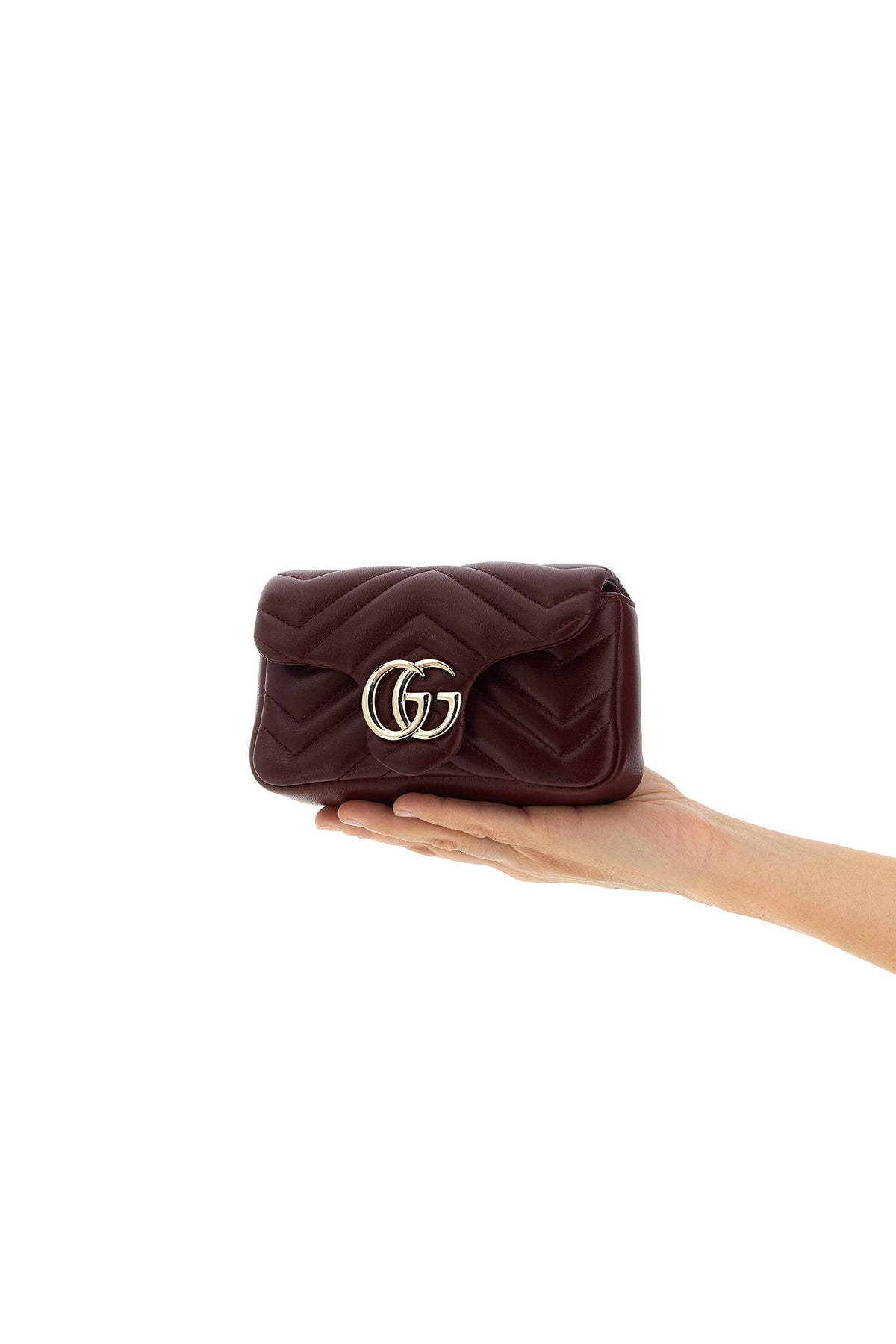 gg marmont mini shoulder bag in gucci rosso ancora matelassé nappa leather