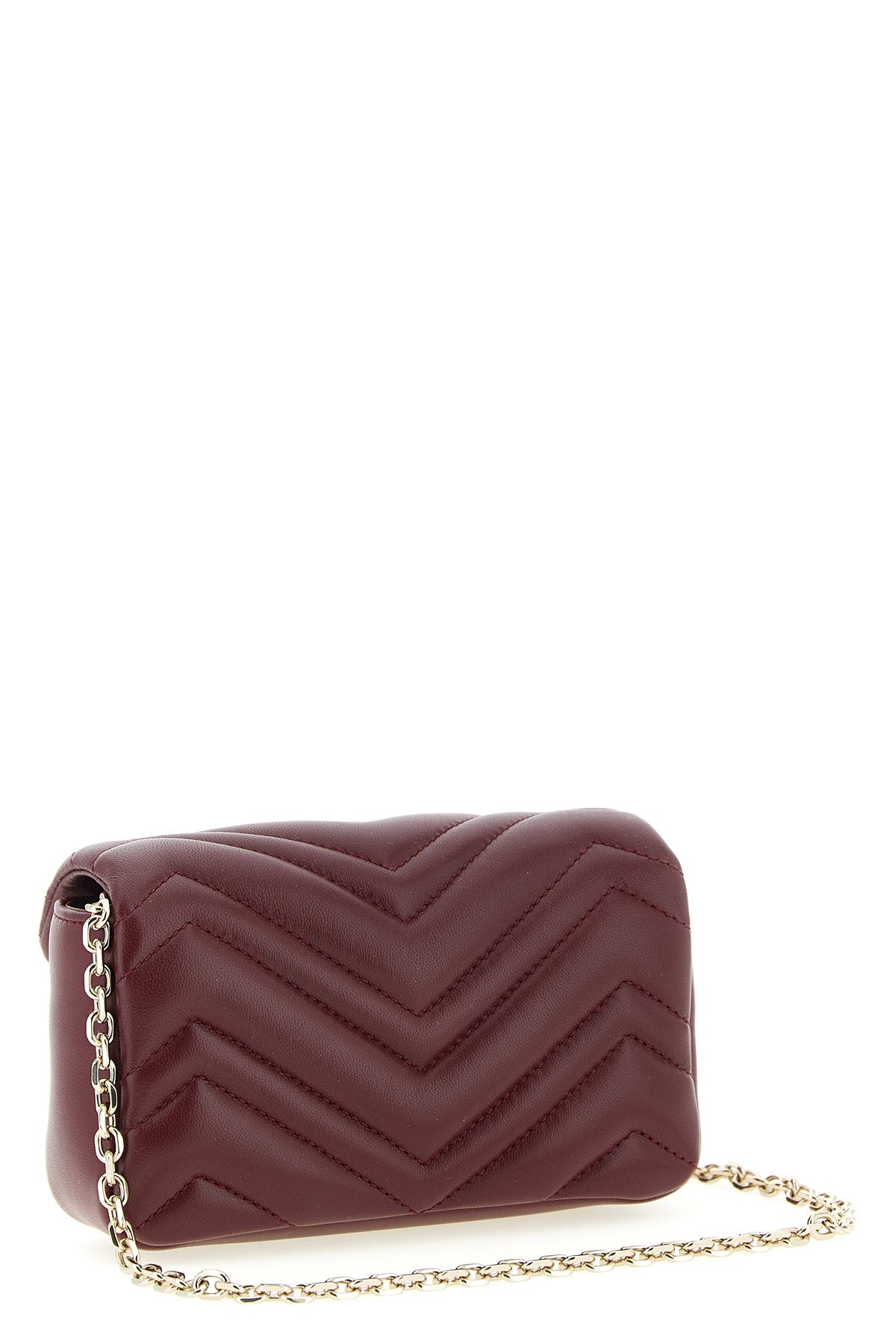 gg marmont mini shoulder bag in gucci rosso ancora matelassé nappa leather