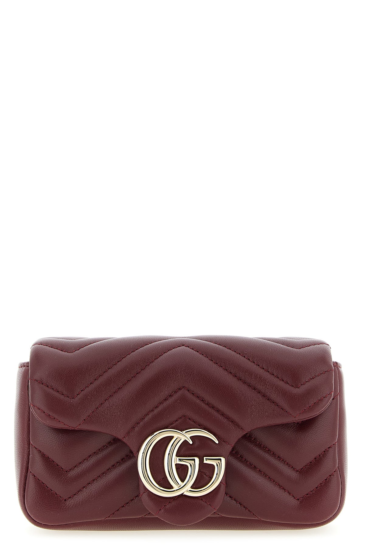 gg marmont mini shoulder bag in gucci rosso ancora matelassé nappa leather