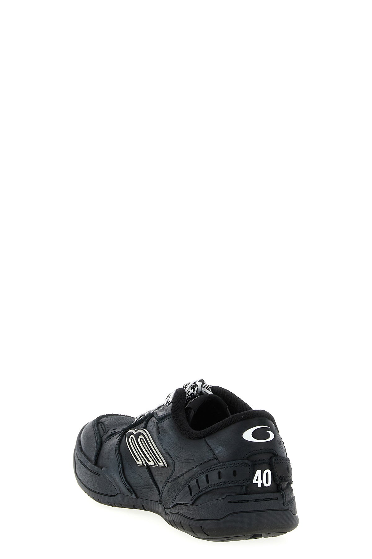 hamptons worn-out sneakers in used-effect cowhide leather and polyester