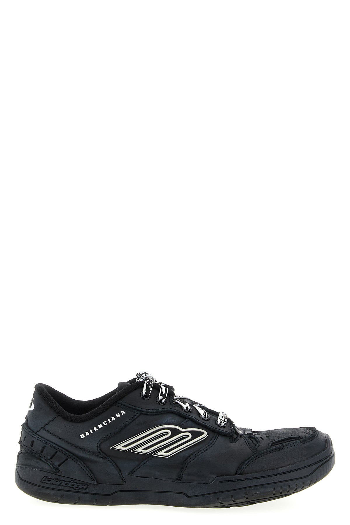 hamptons worn-out sneakers in used-effect cowhide leather and polyester