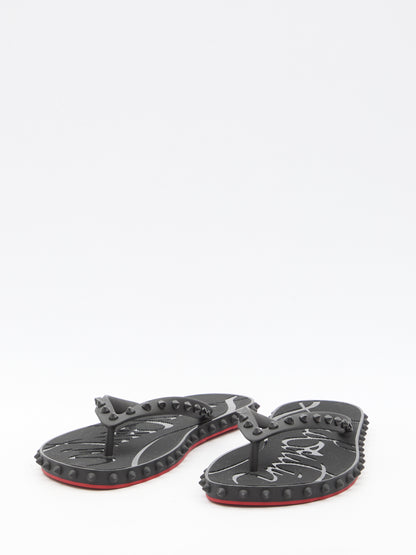 CHRISTIAN LOUBOUTIN 35 super loubi flip flops