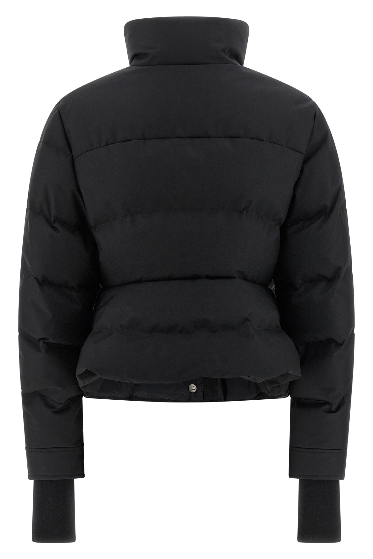 quilted and goose feather padded technical fabric down jacket