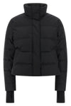 quilted and goose feather padded technical fabric down jacket