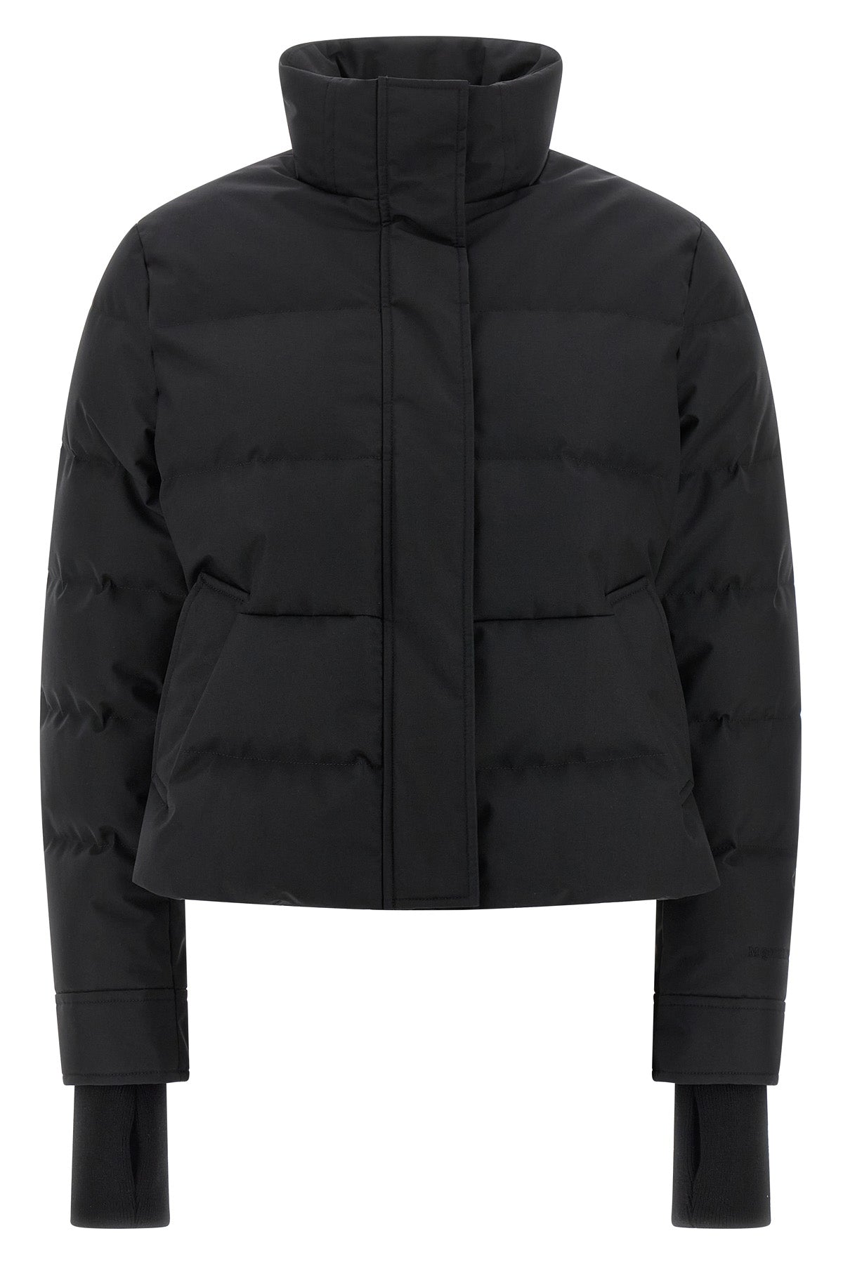 quilted and goose feather padded technical fabric down jacket