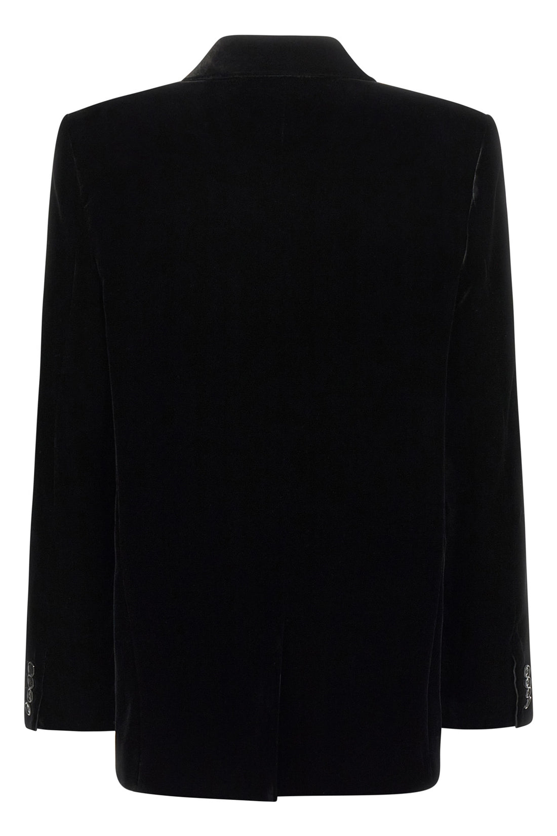 SAINT LAURENT 40 double-breasted viscose velvet and cupro blazer