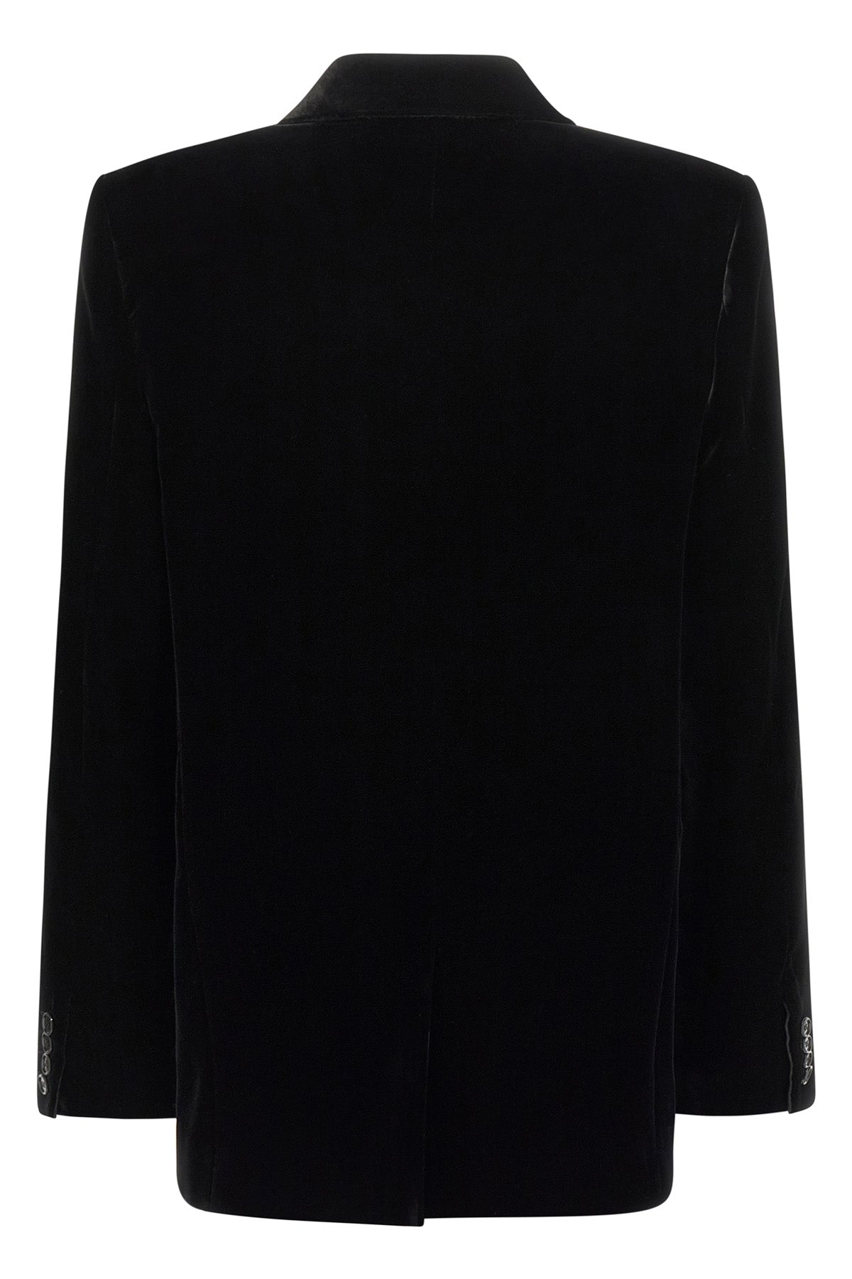 double-breasted viscose velvet and cupro blazer