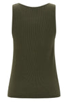 ribbed stretch cotton jersey tank top