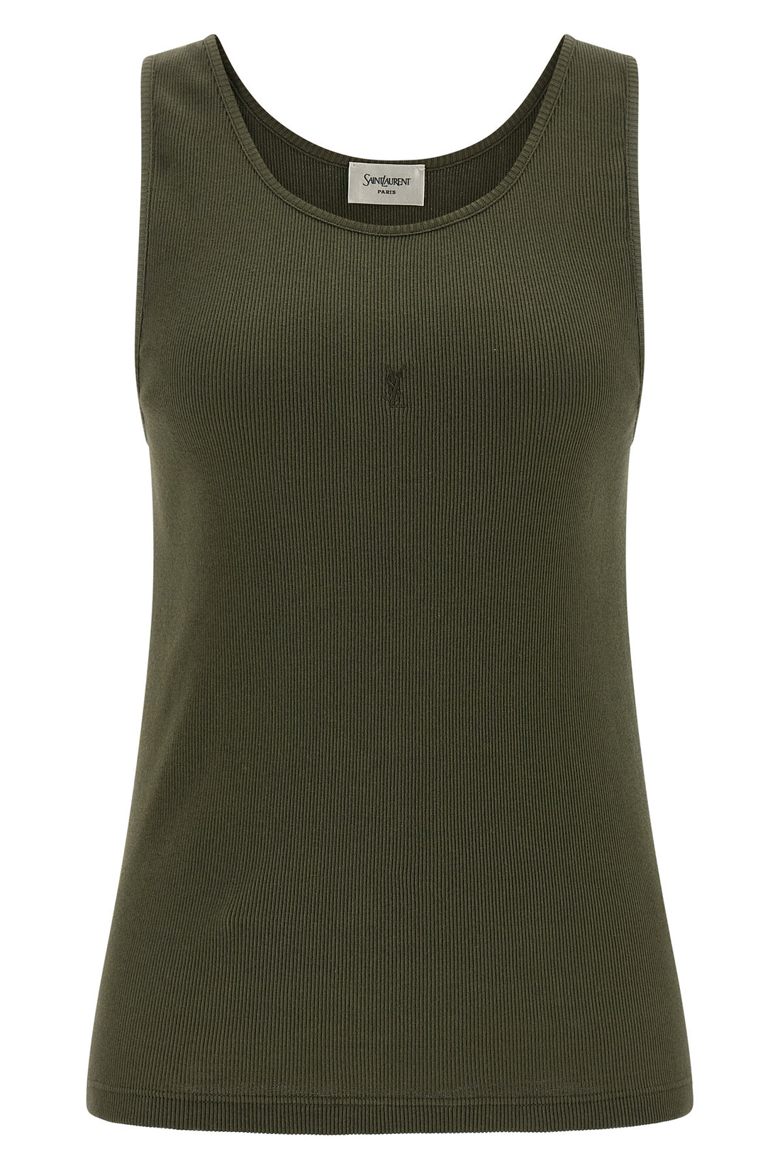 SAINT LAURENT M ribbed stretch cotton jersey tank top