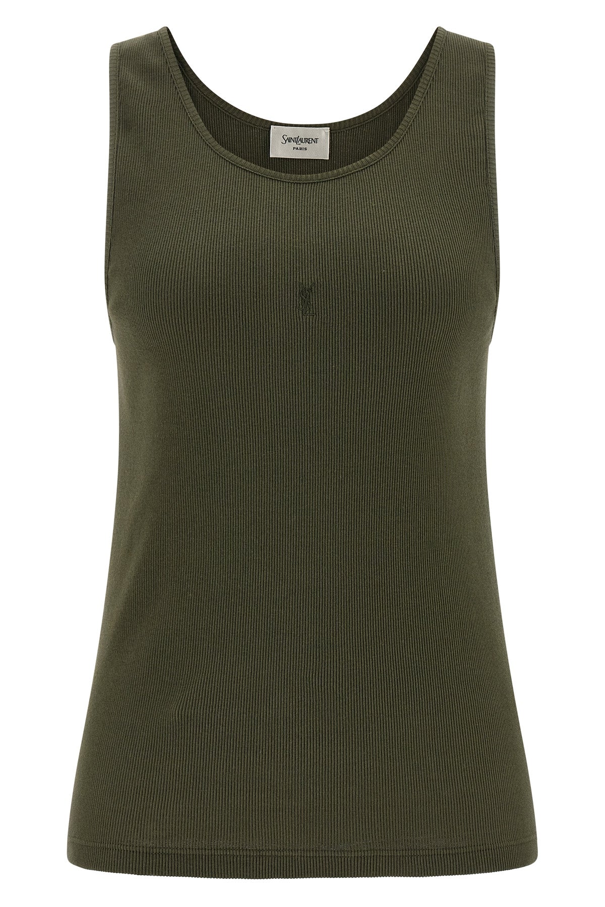 ribbed stretch cotton jersey tank top