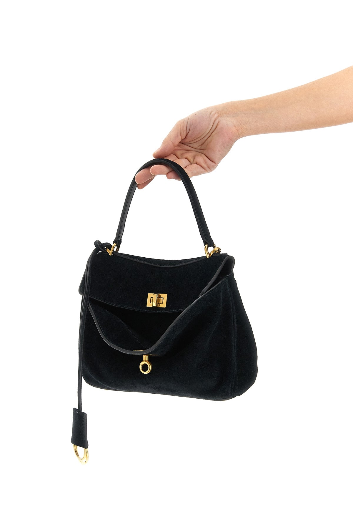 rodeo mini handbag in suede calf leather and smooth calf leather