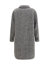 double-breasted wool and alpaca blend coat with sequins