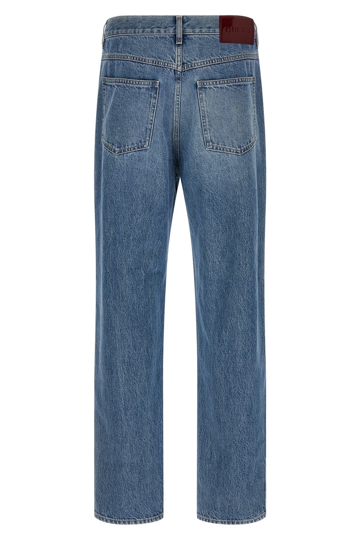 délavé effect cotton denim jeans