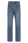 délavé effect cotton denim jeans