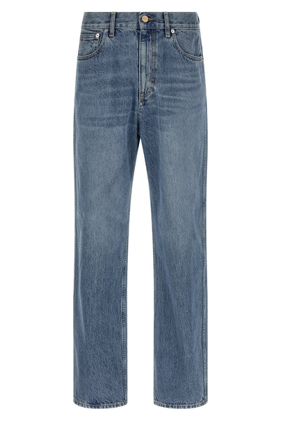 délavé effect cotton denim jeans