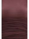 asymmetric semi-sheer midi dress