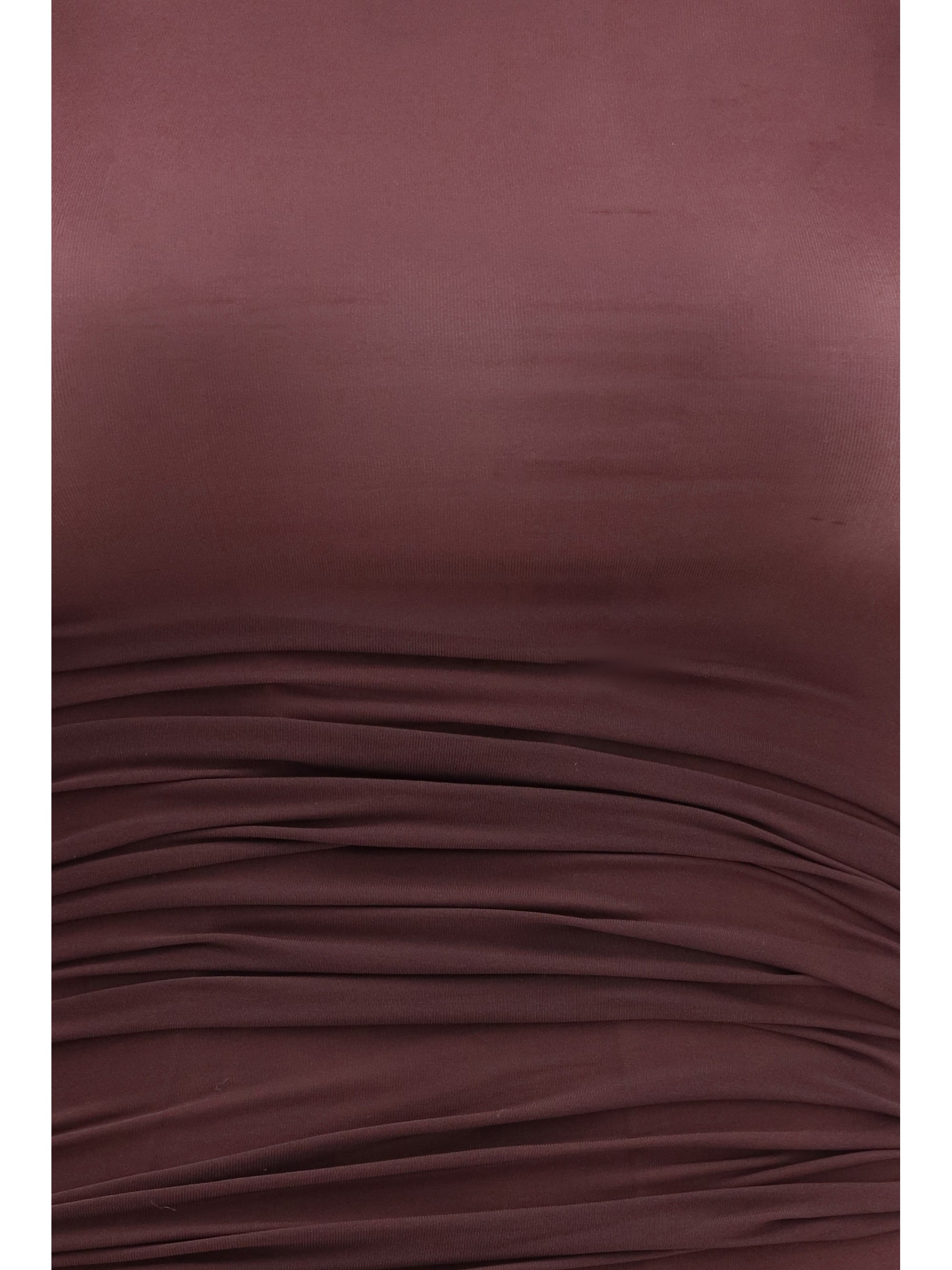 asymmetric semi-sheer midi dress