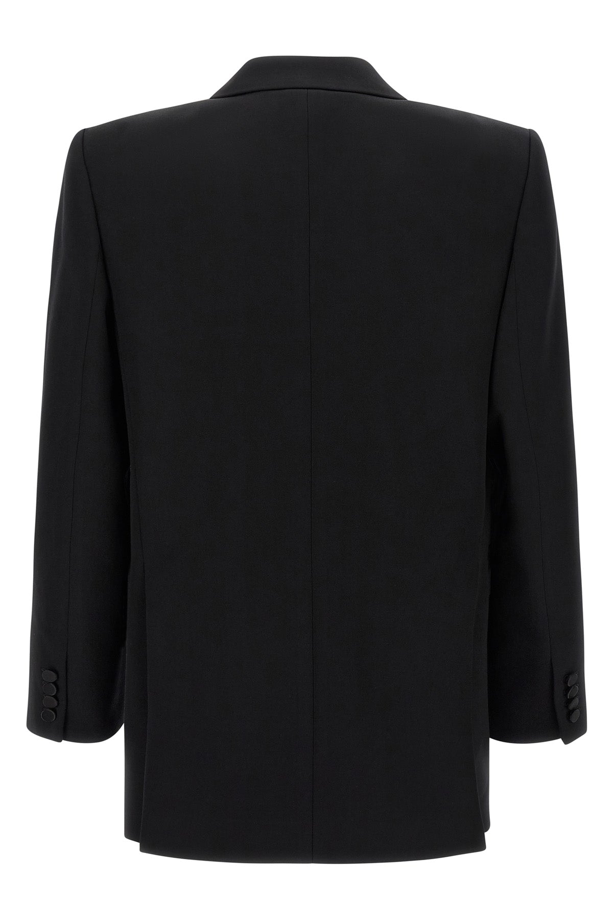 smoking single-breasted blazer in grain de poudre wool