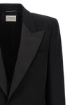 smoking single-breasted blazer in grain de poudre wool