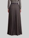 anthracite maxi pleated skirt