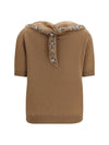 cashmere sweater with jewel scarf