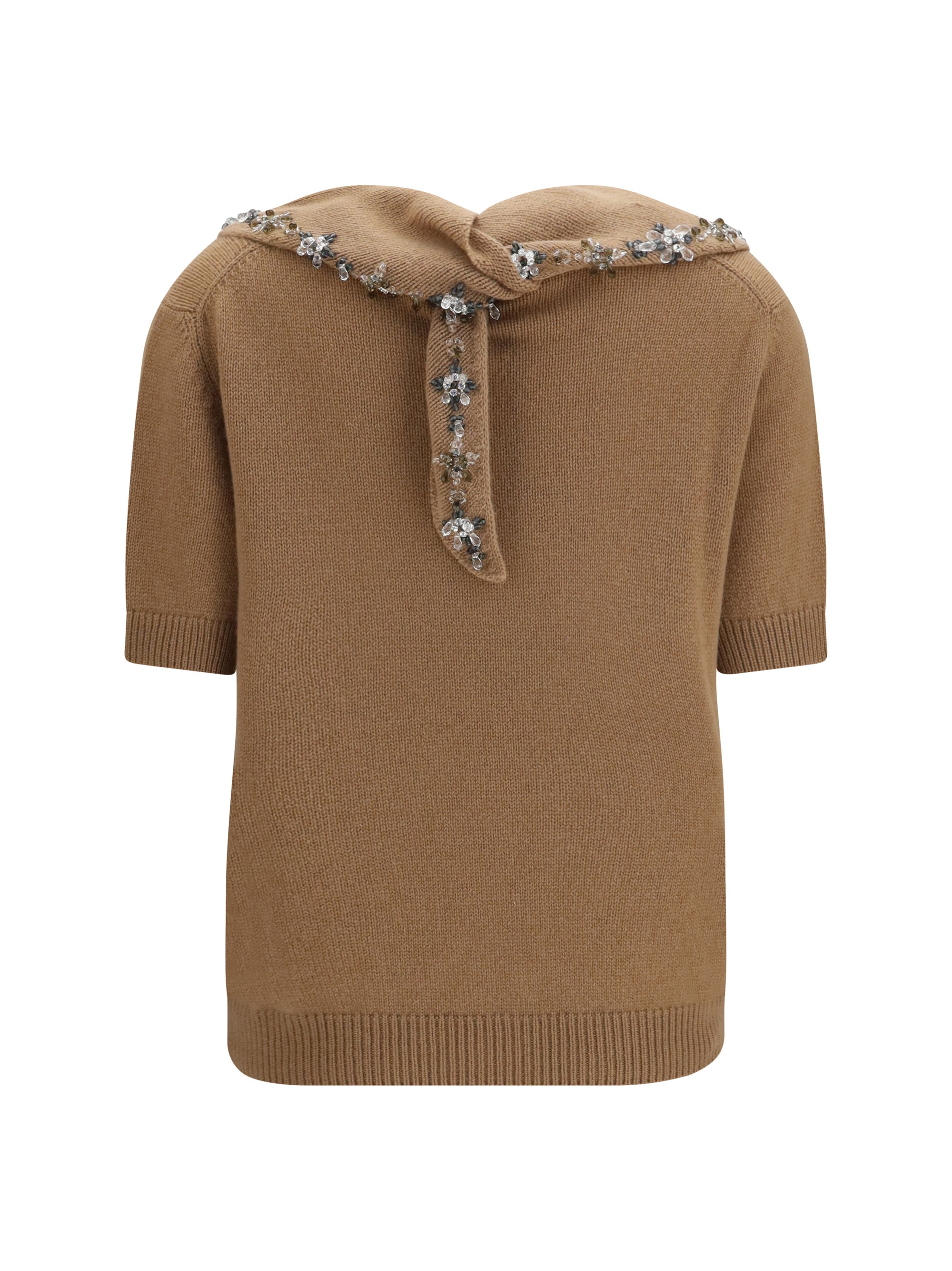 cashmere sweater with jewel scarf