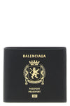 passport wallet in semi-matt textured calf leather