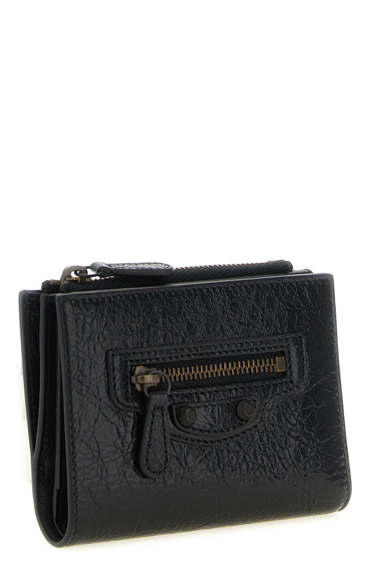 the bi-fold balenciaga le city wallet in arena lambskin leather stands out for