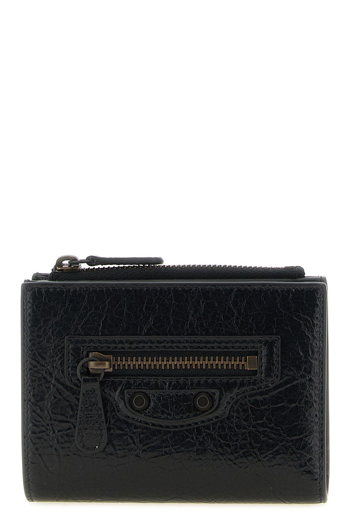 the bi-fold balenciaga le city wallet in arena lambskin leather stands out for